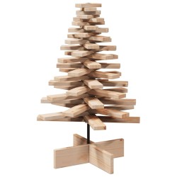 Arbre de Noël en bois pour décoration 80 cm bois massif de pin 532431532431