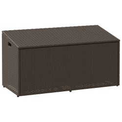 Boîte de rangement de jardin marron 110x50x58 cm résine tressée 532432532432