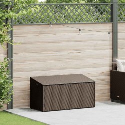 Boîte de rangement de jardin marron 110x50x58 cm résine tressée 532432532432