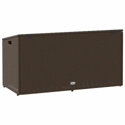 Boîte de rangement de jardin marron 110x50x58 cm résine tressée 532432532432