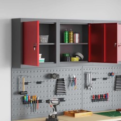 Armoire à outils avec étagère Rouge et Gris 50 x 20 x 55 cm 532434532434