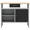 Établi Noir et gris 100 x 55 x 85 cm Bois d'ingénierie et acier 532448532448