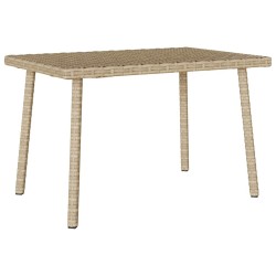 Table basse de jardin rectangulaire beige 60x40x37 cm rotin 532460532460