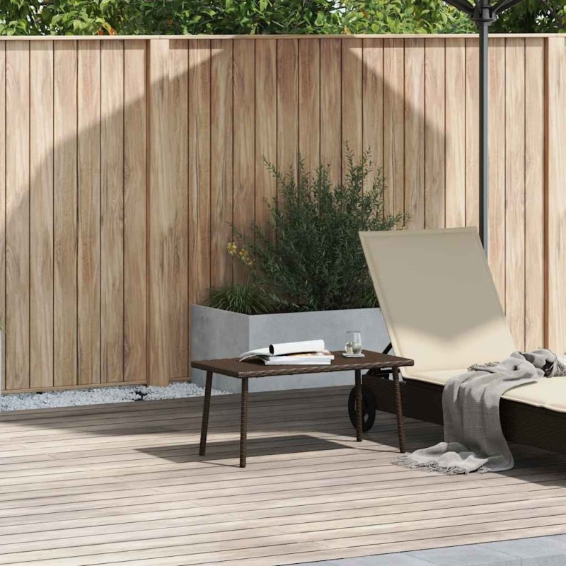 Table basse de jardin rectangulaire marron 40x40x37 cm rotin 532462532462