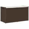 Banc de rangement extérieur coussin marron 100cm résine tressée 532463532463
