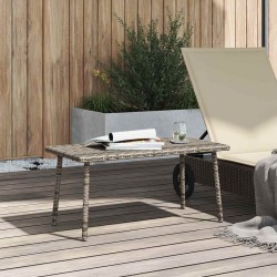 Table basse de jardin rectangulaire gris 80x40x37 cm rotin 532464532464