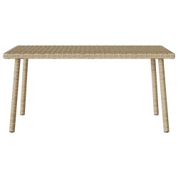 Table basse de jardin rectangulaire beige 80x40x37 cm rotin 532465532465