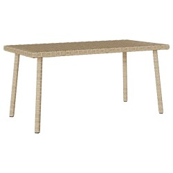 Table basse de jardin rectangulaire beige 80x40x37 cm rotin 532465532465