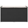 Banc de rangement extérieur coussin noir 100 cm résine tressée 532467532467