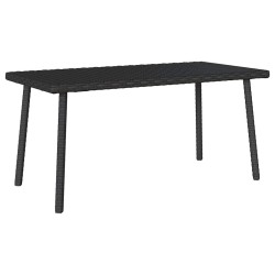 Table basse de jardin rectangulaire noir 80x40x37 cm rotin 532469532469