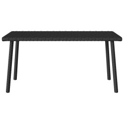 Table basse de jardin rectangulaire noir 80x40x37 cm rotin 532469532469