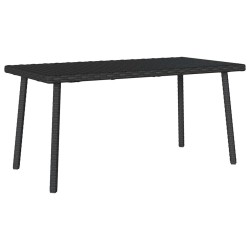 Table basse de jardin rectangulaire noir 80x40x37 cm rotin 532469532469