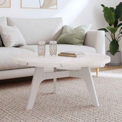 Dessus de table rond blanc Ø90x3 cm bois de pin massif 532479532479