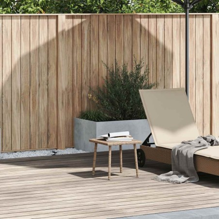 Table basse de jardin rectangulaire beige 40x40x37 cm rotin 532481532481