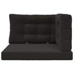 Coussin de canapé d'extérieur 3 pcs Noir Polyester 532483532483