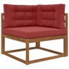 Coussin de canapé d'extérieur 3 pcs Bordeaux Polyester 532485532485