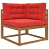 Coussin de canapé d'extérieur 3 pcs Rouge Polyester 532487532487