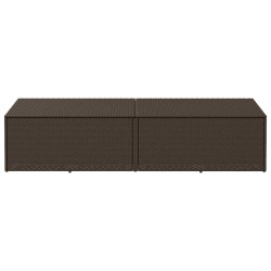 Boîte de rangement de jardin marron 220x50x58 cm résine tressée 532489532489