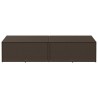 Boîte de rangement de jardin marron 220x50x58 cm résine tressée 532489532489