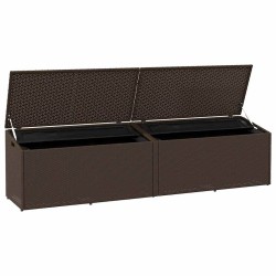 Boîte de rangement de jardin marron 220x50x58 cm résine tressée 532489532489