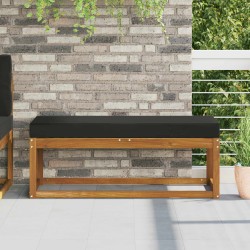 Coussin de Siège d'Extérieur Noir 111,5 x 40 x 8 cm 532517532517