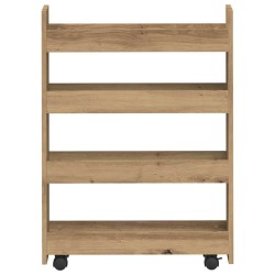 Chariot de rangement étroit 4 niveaux chêne artisanal 532518532518
