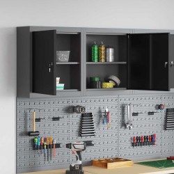 Armoire à outils avec étagère Noir et gris 50 x 20 x 55 cm 532530532530