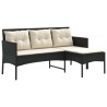 Ensemble de canapé de jardin 2 pcs Noir et Crème polyrotin 532531532531