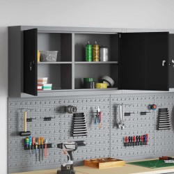 Armoire à outils avec étagère Noir et gris 100 x 20 x 55 cm 532542532542