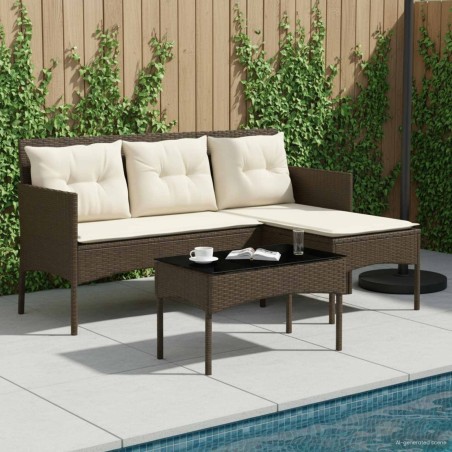 Ensemble de canapé de jardin avec coussin 2 pcs polyrotin 532545532545