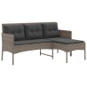 Ensemble de canapé de jardin avec coussin 2 pcs polyrotin 532547532547