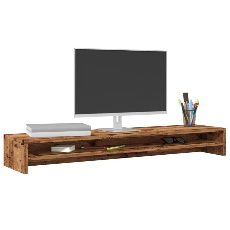 Support de moniteur vieux bois 100x24x13 cm bois d'ingénierie 532551532551