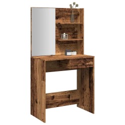 Coiffeuse avec miroir vieux bois 74,5x40x141 cm 532555532555