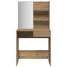 Coiffeuse avec miroir chêne artisanal 74,5x40x141 cm 532557532557