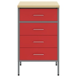 Établi Rouge et Gris 50 x 55 x 85 cm Bois d'ingénierie et acier 532558532558