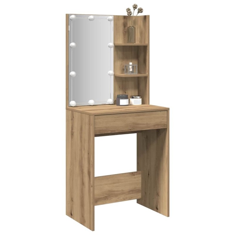 Coiffeuse avec LED chêne artisanal 60x40x140 cm 532563532563