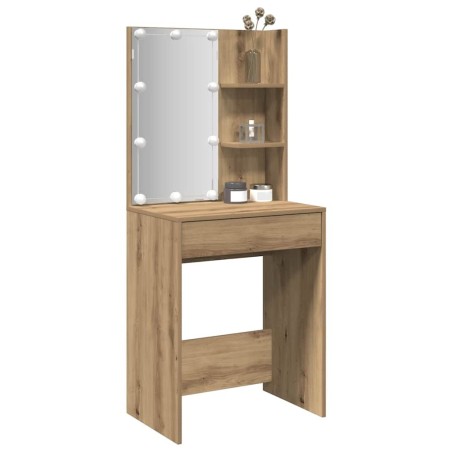 Coiffeuse avec LED chêne artisanal 60x40x140 cm 532563532563