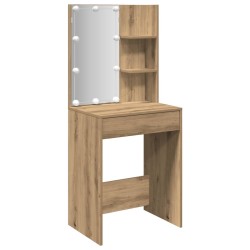 Coiffeuse avec LED chêne artisanal 60x40x140 cm 532563532563