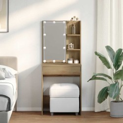 Coiffeuse avec LED chêne artisanal 60x40x140 cm 532563532563