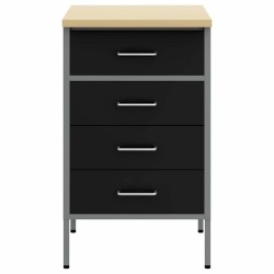 Établi Noir et gris 50 x 55 x 85 cm Bois d'ingénierie et acier 532564532564