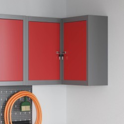 Armoire à outils avec étagère Rouge et Gris 55 x 55 x 55 cm 532565532565
