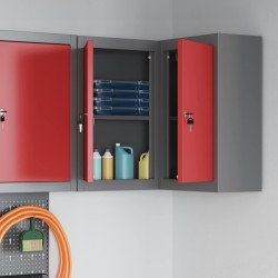 Armoire à outils avec étagère Rouge et Gris 55 x 55 x 55 cm 532565532565
