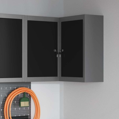 Armoire à outils avec étagère Noir et gris 55 x 55 x 55 cm 532568532568
