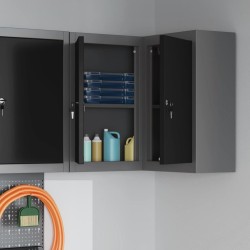 Armoire à outils avec étagère Noir et gris 55 x 55 x 55 cm 532568532568