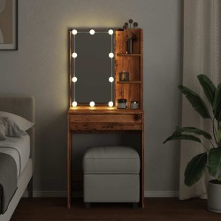 Coiffeuse avec LED vieux bois 60x40x140 cm 532574532574