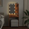 Coiffeuse avec LED vieux bois 60x40x140 cm 532574532574