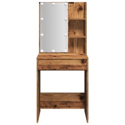 Coiffeuse avec LED vieux bois 60x40x140 cm 532574532574