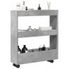 Chariot de rangement étroit 3 niveaux gris béton 532579532579