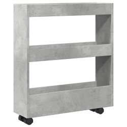 Chariot de rangement étroit 3 niveaux gris béton 532579532579