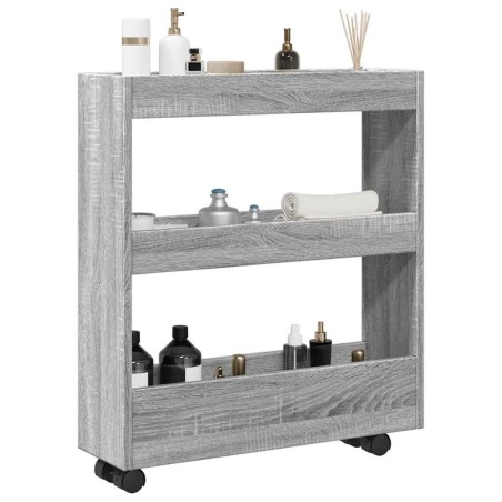 Chariot de rangement étroit 3 niveaux sonoma gris 532582532582